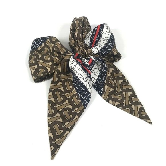 BURBERRY 8018660 Monogram TB Hair Accessories Hair Scarf Chignon Net Scrunchie - Picture 1 of 15
